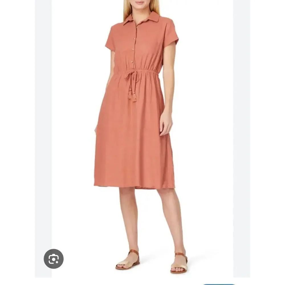 C&C California Kennedy Tassel Tie Linen Blend Shirt Dress sz XS NWT